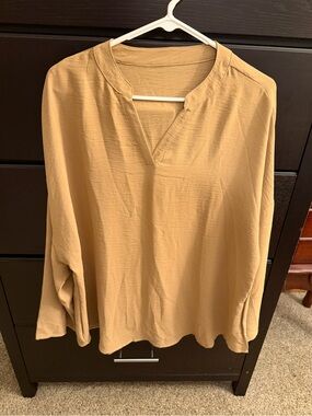 SHEIN Curve Tie-Front Top - Tan